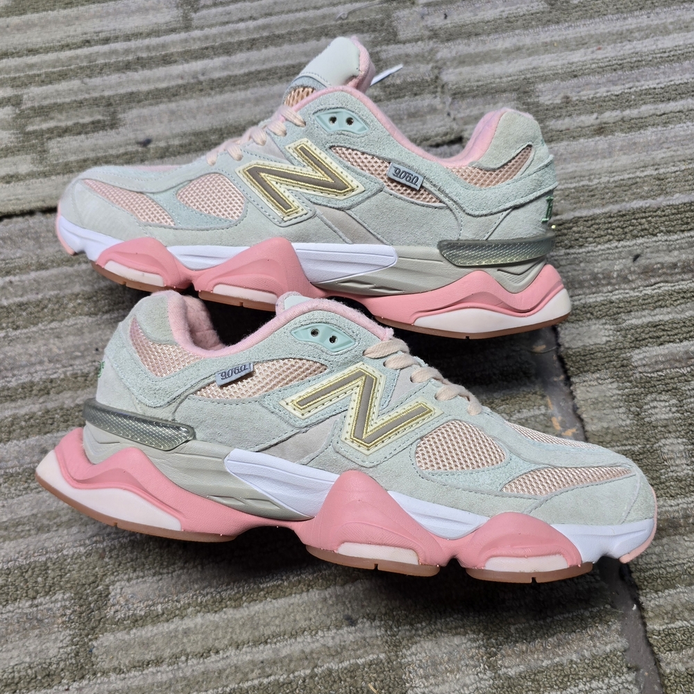 New Balance JFG 9060 Pink & Mint Suede Mesh Sneakers UAs
